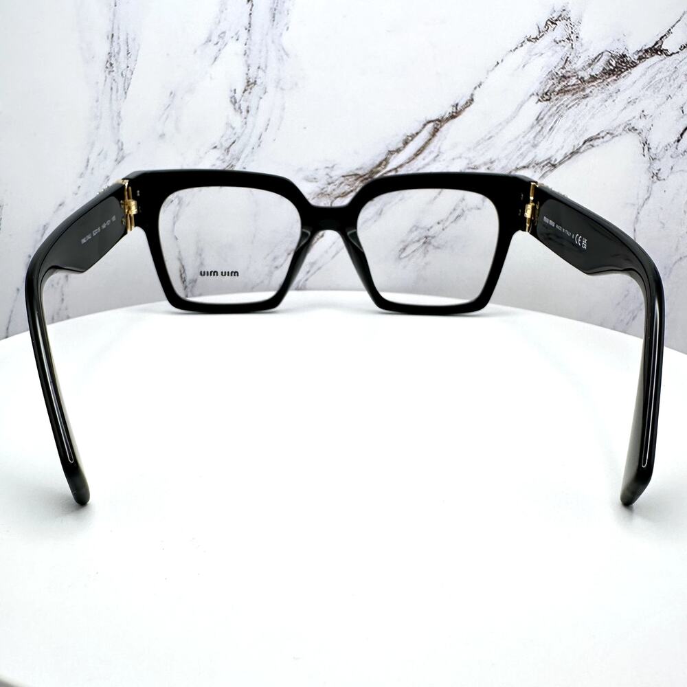 MIU MIU Womens Eyeglasses Black Square Full Rim frames 52-19mm Rx-able Womens - Picture 16 of 16